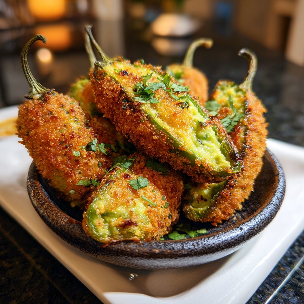 Jalapeno Poppers with Creamy Avocado Filling
