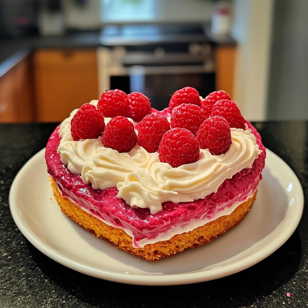 Mini Heart Cake with Raspberry Cream