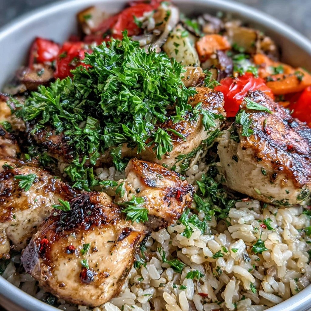 Healthy Grilled Chicken And Brown Rice Bowl