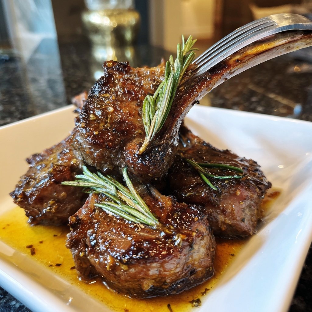 Lamb Chops with Rosemary Jus