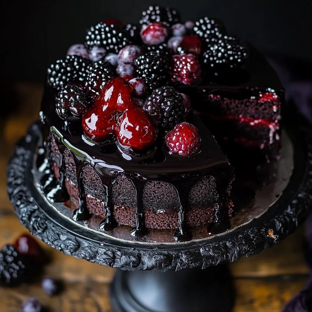 Black Velvet Halloween Cake