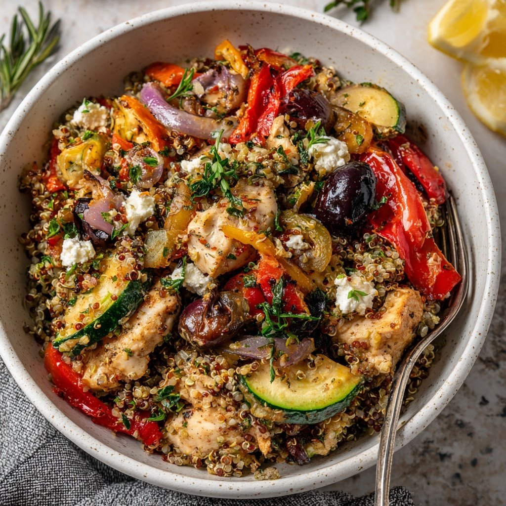 Easy Healthy Mediterranean Chicken Bowl