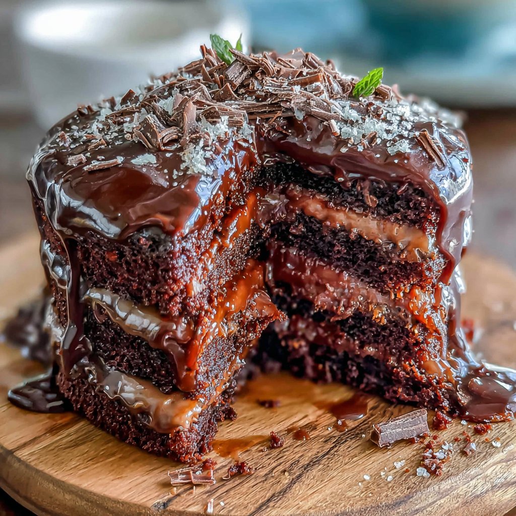 Moist Chocolate Cake With Rich Ganache