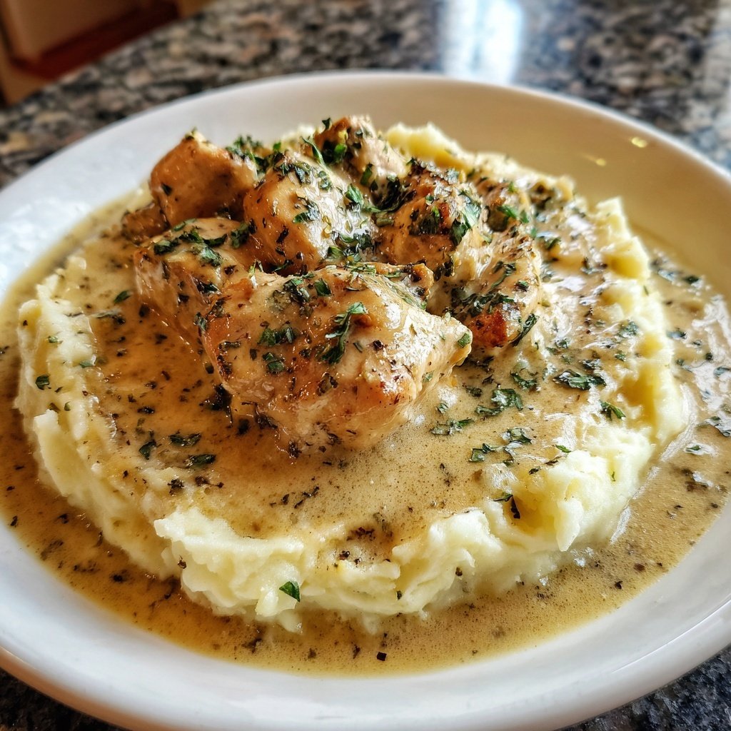 Comfort Food Creamy Chicken and Mashed Potatoes