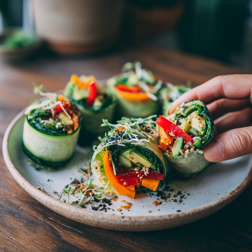 Healthy Lunch Vegetable Sushi Rolls