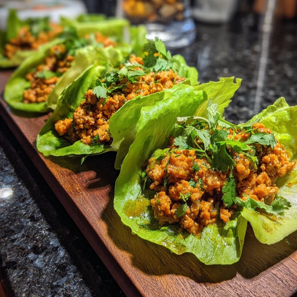 Ground Chicken Lettuce Wraps