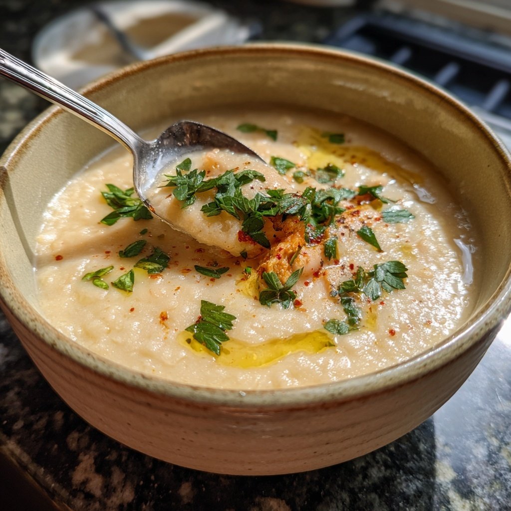 Creamy Lemon White Bean Soup Bowl