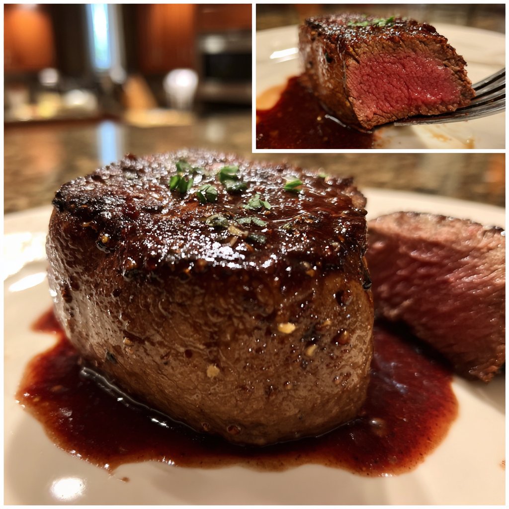 Romantic Filet Mignon with Red Wine Sauce