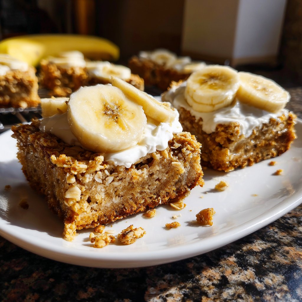 Banana Oat Yogurt Squares