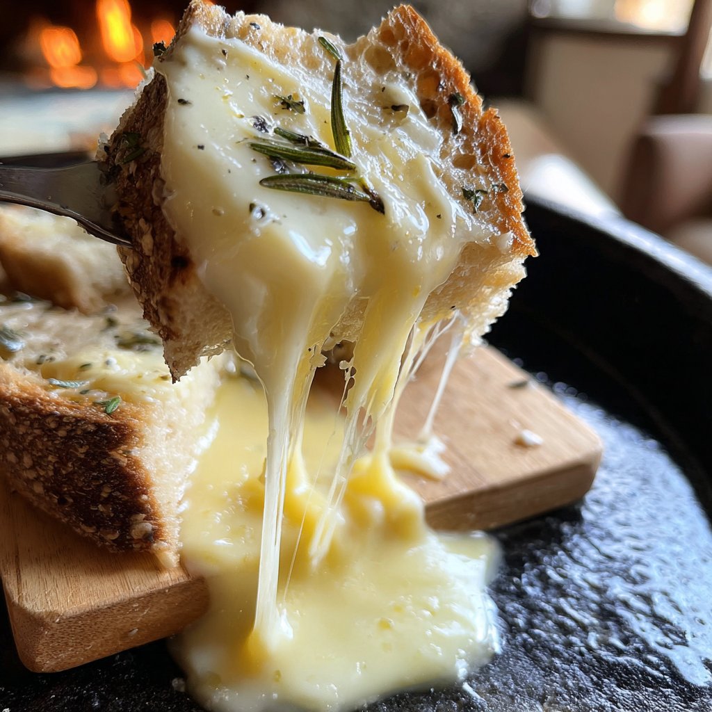Fondue with White Cheddar and Rosemary