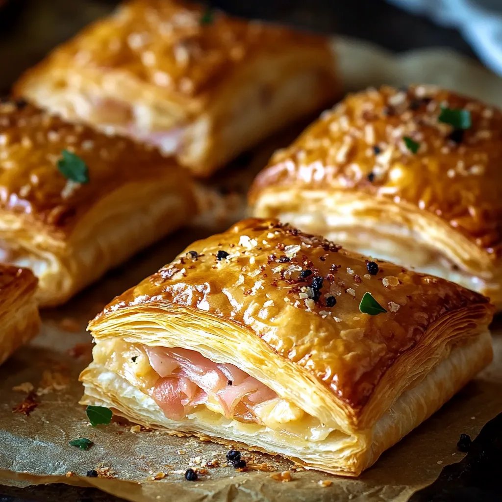 Ham and Cheese Puff Pastry Pockets