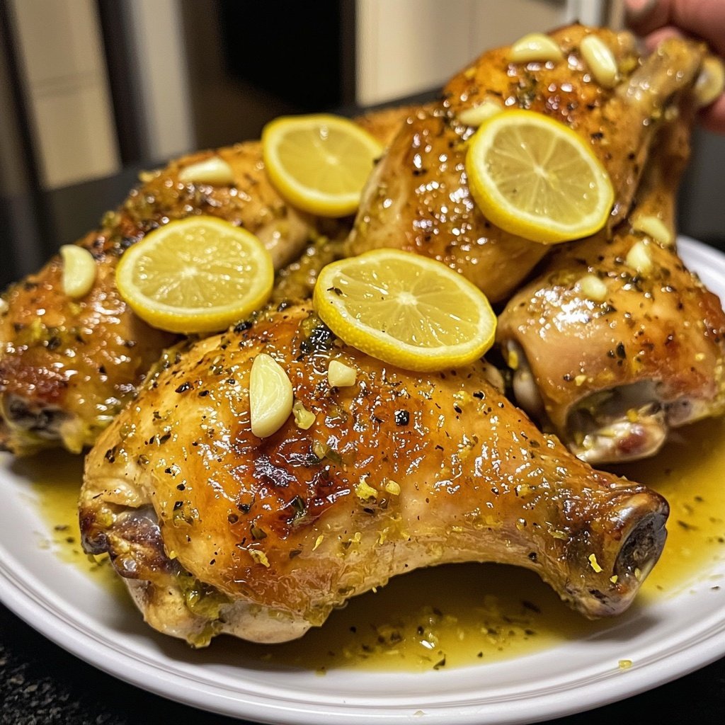 Easy Slow Cooker Lemon Garlic Chicken